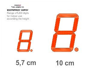 RS 5.7/4 Ψηφιακό Ρολόι & Χρονόμετρο LED 57mm - Compact Μεταλλική Κατασκευή